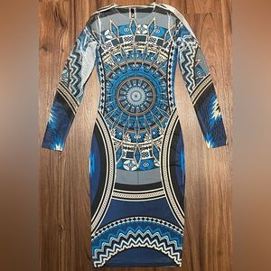 Uptown USA Multi-Color Patterned Long Sleeve Casual / Summer Dress - S